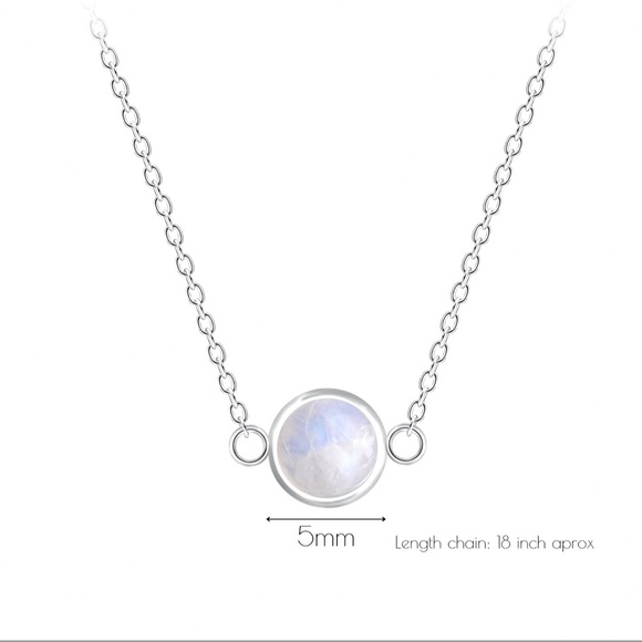 Rainbow Moonstone necklace in 925 sterling silver - Picture 4 of 5